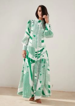 MACKENZIE MODE Button Me Up Maxi (Green) -Fashion Evening Dress Store 1027 green 4 1200x ddaf4e95 6cc3 40f9 8648 579d09e68ef7