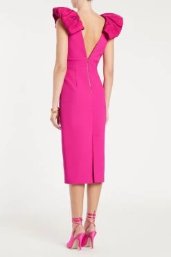 REBECCA VALLANCE Cupids Bow Midi Dress - RRP $629 10 REBECCA VALLANCE Cupids Bow Midi Dress - RRP $629 -Fashion Evening Dress Store 2203 1610 CUPIDS BOW MIDI HOT PINK 3 webres 30355.1659417718