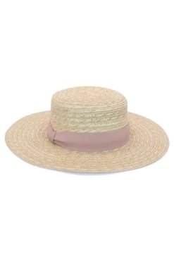 MORGAN & TAYLOR Harlow Boater Hat (Pink)