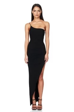 NOOKIE Aria One Shoulder Gown (Black) - RRP $269