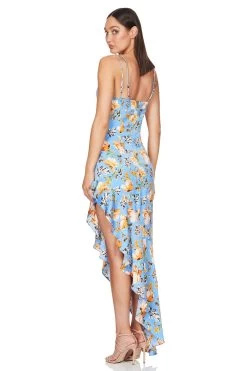 BUY IT NOOKIE Simone Frill Maxi (Blue Floral) -Fashion Evening Dress Store NJFM2204 SIMONE CUT OUT MAXI BLUE B 6bebb2f5 3193 4a6d 964e f6652d9e550d