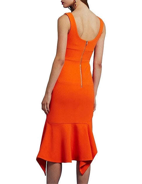 BY JOHNNY OJ Ripple Orange Dress- RRP $309 4 BY JOHNNY OJ Ripple Orange Dress- RRP $309 - Image 2