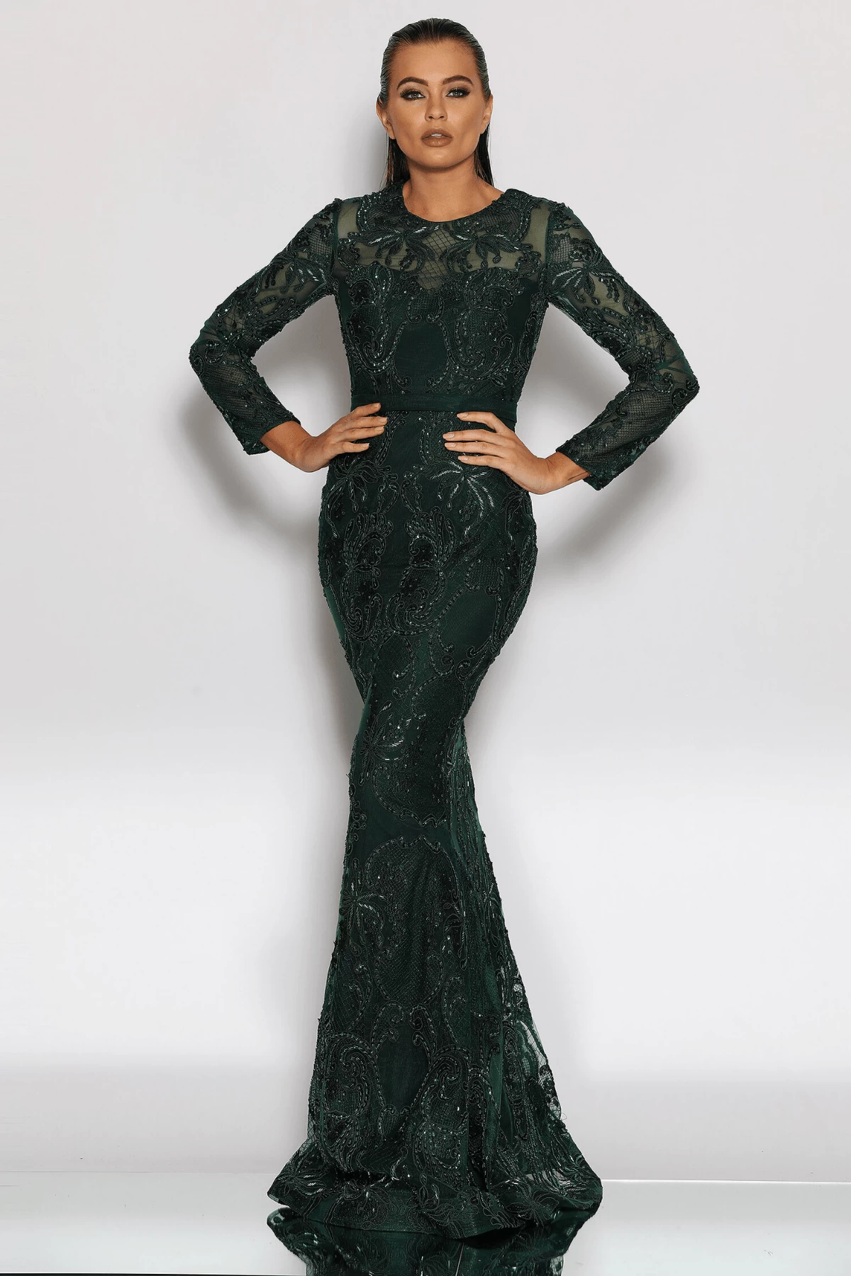 BUY IT JADORE Lauren Longsleeve Gown Jx2083 (Emerald) 4 BUY IT JADORE Lauren Longsleeve Gown Jx2083 (Emerald) - Image 2