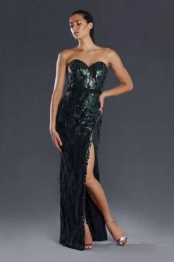BUY IT JADORE Mia Gown With Split JX013 (Forest) -Fashion Evening Dress Store jadore mia gown with split jx013 forest rrp 0 dress for a night 30754668 1