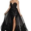 JADORE Sienna Gown With Overskirt JX1067 (Black/Nude) - RRP $899
