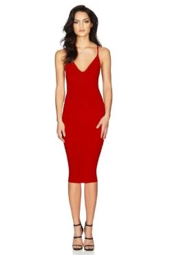 BUY IT NOOKIE Hustle Midi Dress (Red)