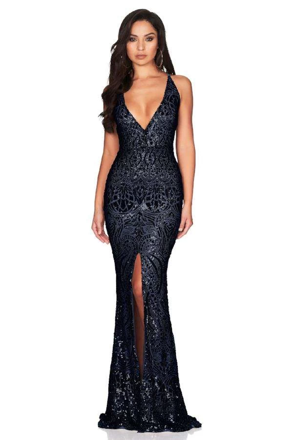 BUY IT NOOKIE Shanina Plunge Gown (Navy) 3 BUY IT NOOKIE Shanina Plunge Gown (Navy)