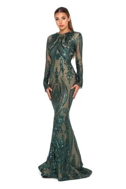 BUY IT PORTIA AND SCARLETT 1705 Long Sleeve Veronica Gown (Emerald)