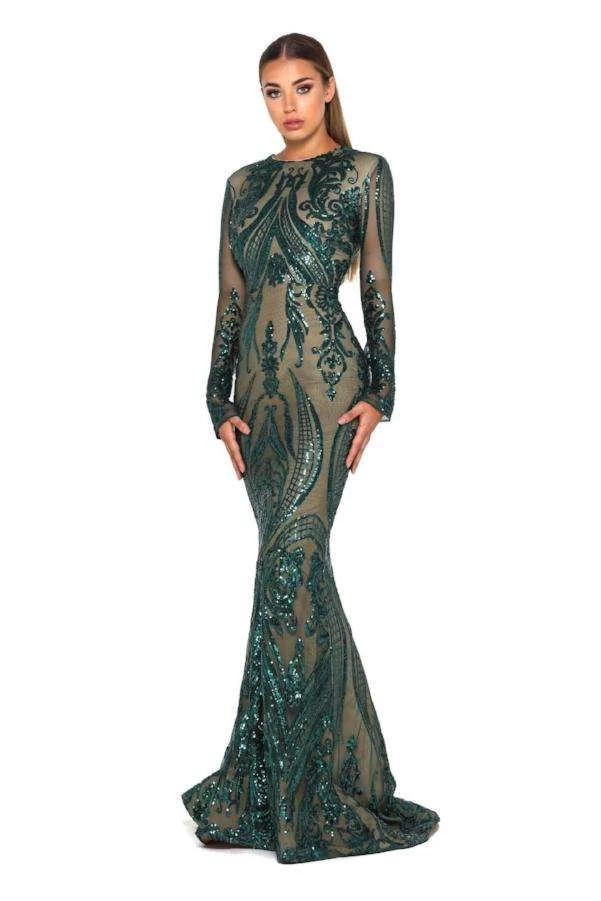 BUY IT PORTIA AND SCARLETT 1705 Long Sleeve Veronica Gown (Emerald)