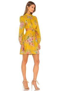 ZIMMERMANN Zinnia Bow Cut Out Short Dress (Yellow) - RRP $595 -Fashion Evening Dress Store zimmermann zinnia bow cut out short dress yellow rrp 5 dress for a night 30757088 1