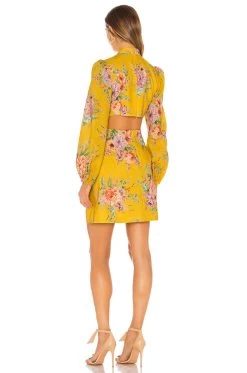ZIMMERMANN Zinnia Bow Cut Out Short Dress (Yellow) - RRP $595 -Fashion Evening Dress Store zimmermann zinnia bow cut out short dress yellow rrp 5 dress for a night 30757089